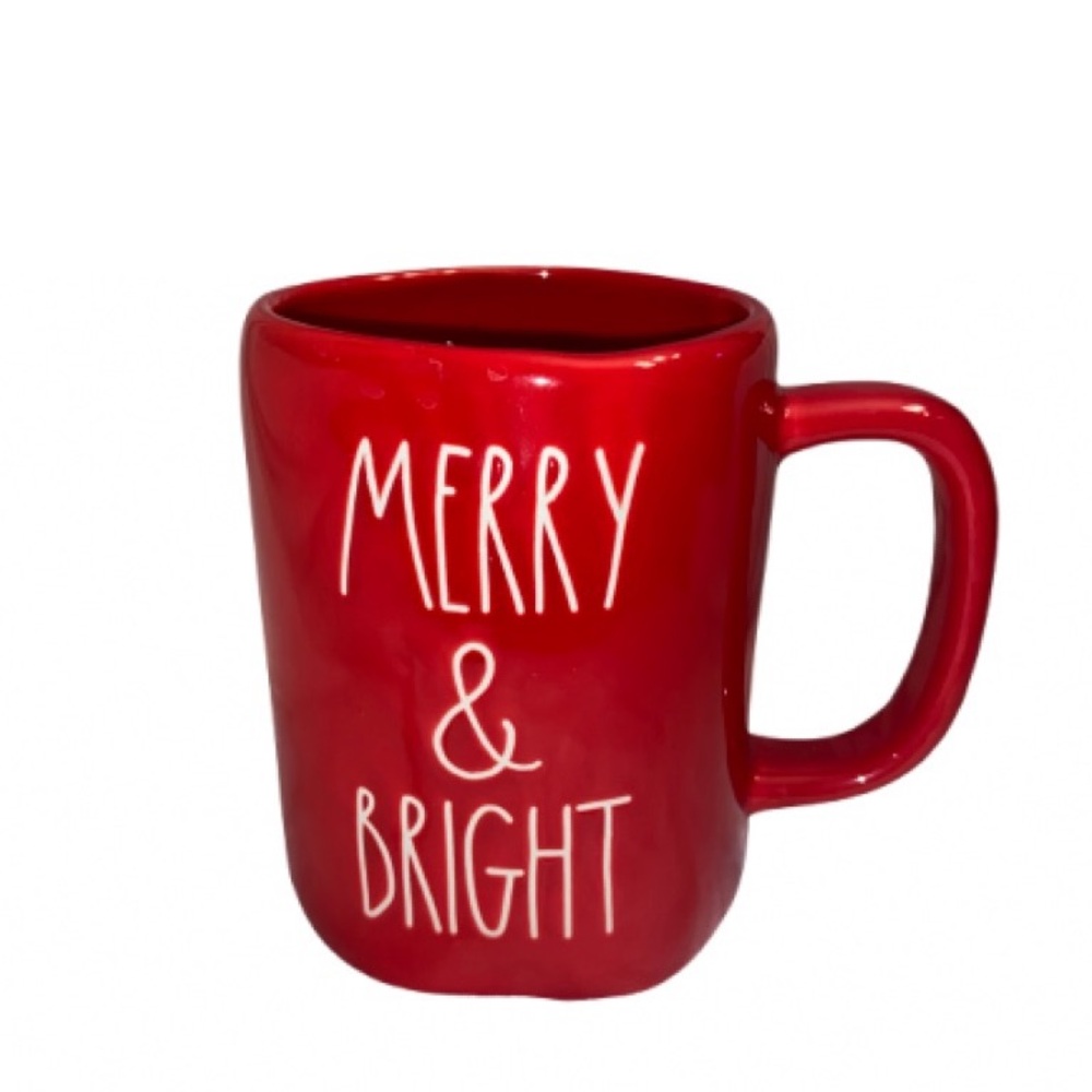 Rae Dunn Red MERRY & BRIGHT Coffee Mug
